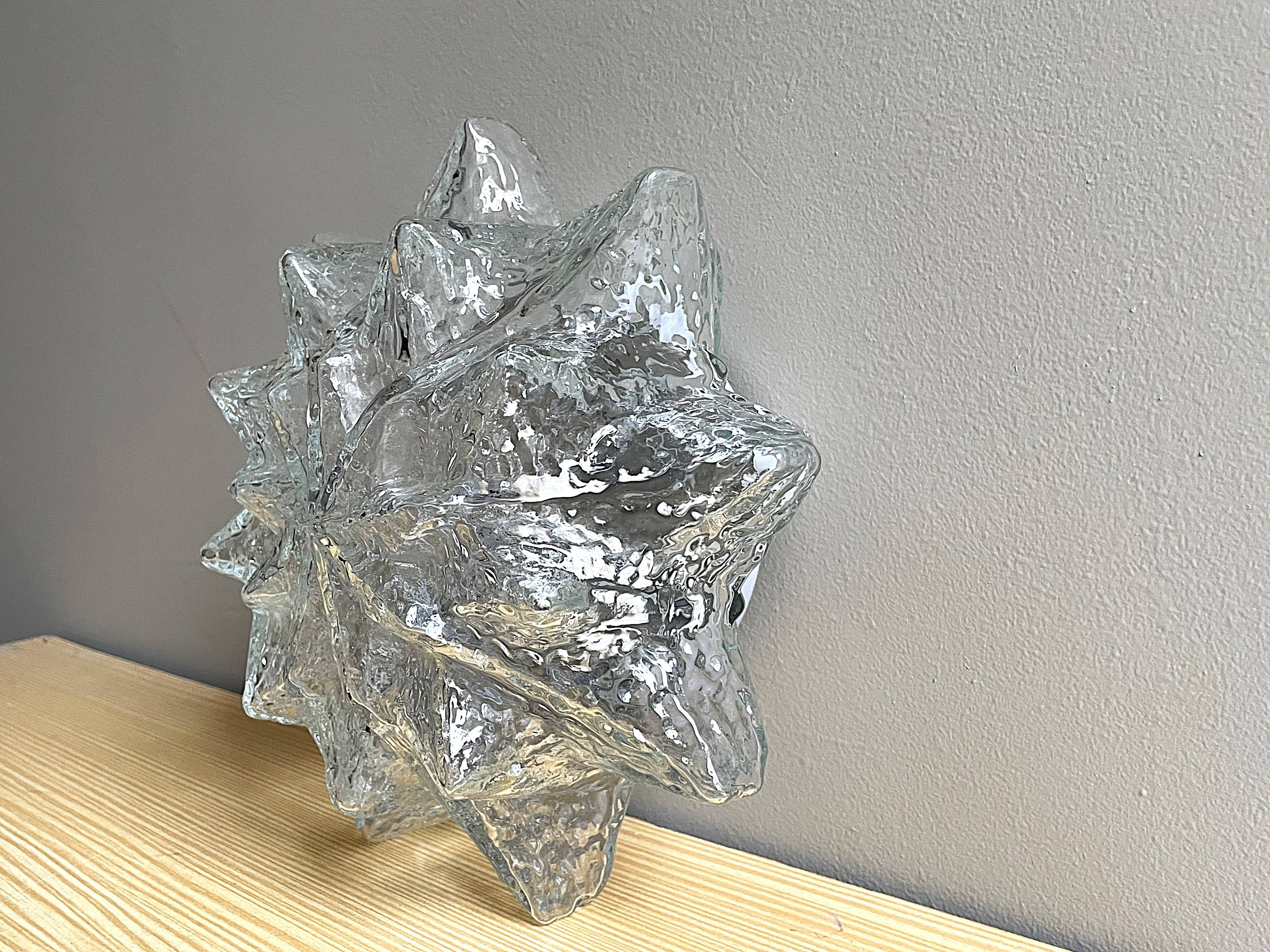 Portuguese snowflake glass flush mounted lamp