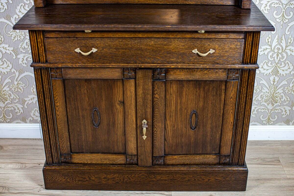 Large Oak Sideboard with Mirror, 1930s