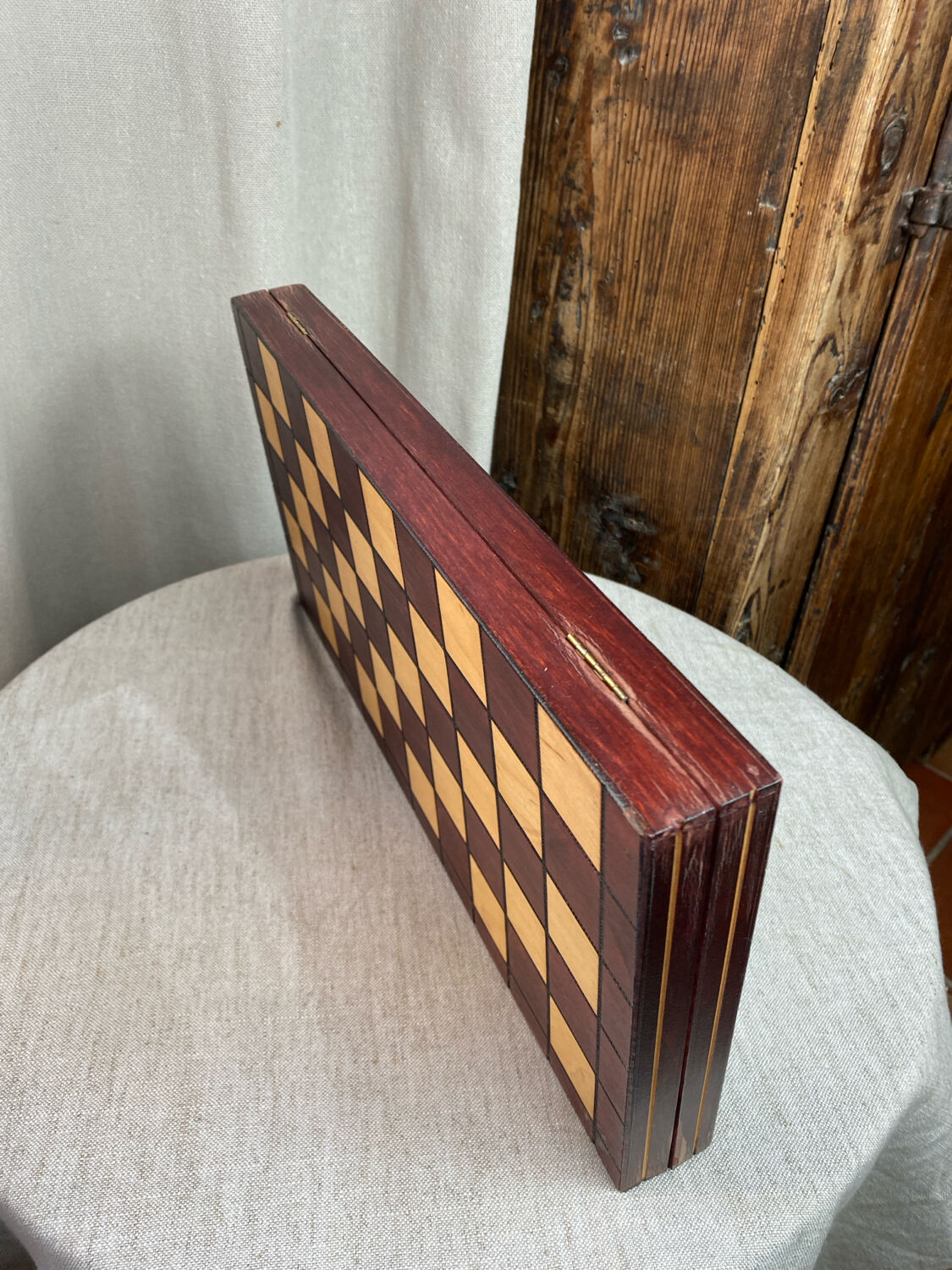 Wooden checkers game