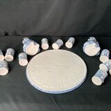 2211826 Vintage service with Breton liqueur cups and carafes ceramic XXth