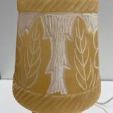 Vintage Alabaster Lamp with Floral Pattern Shade