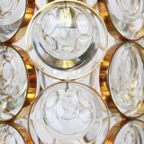 Pair of small golden brass pendants, Sciolari design for Palwa, Germany, 1970s.