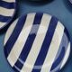 Blue striped dessert plates