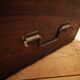 Old mahogany wooden trunk