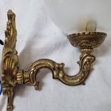 Gilt brass and engraved glass wall lights, 1970