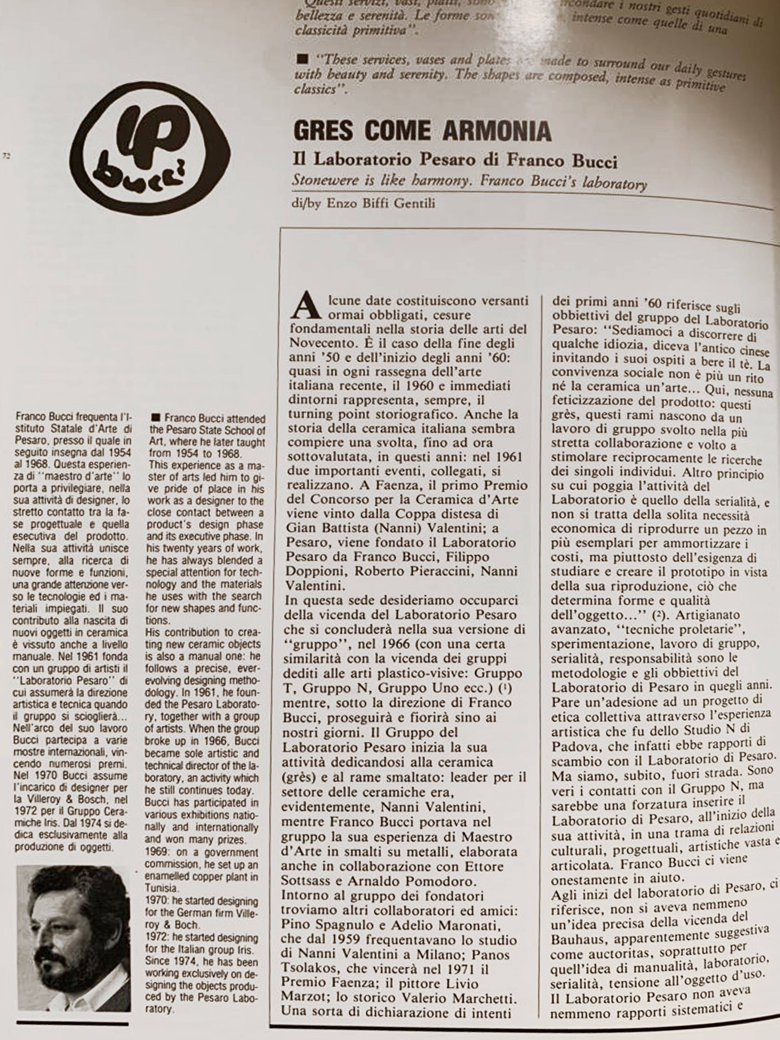 Franco Bucci Italian big sandstone vase, 1970s