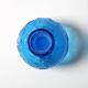 Vintage Small Blue Pressed Glass Vase with Flowers Pattern / Italy / 1960