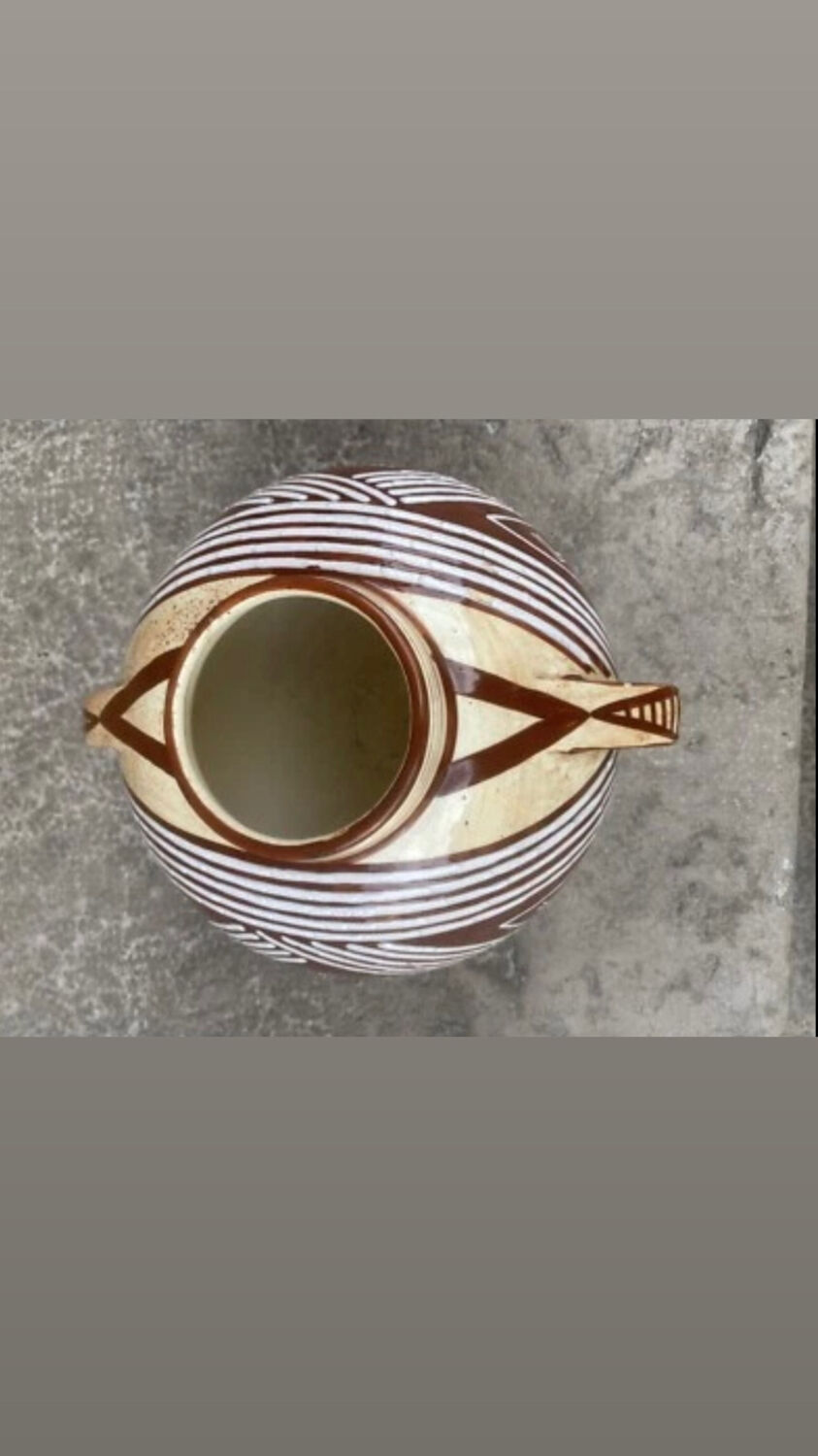 Pair of 2-handled ball vases by Hélène Moisand circa 1950