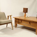Table basse style vintage rustique bois clair japondi design moderne du milieu du siècle