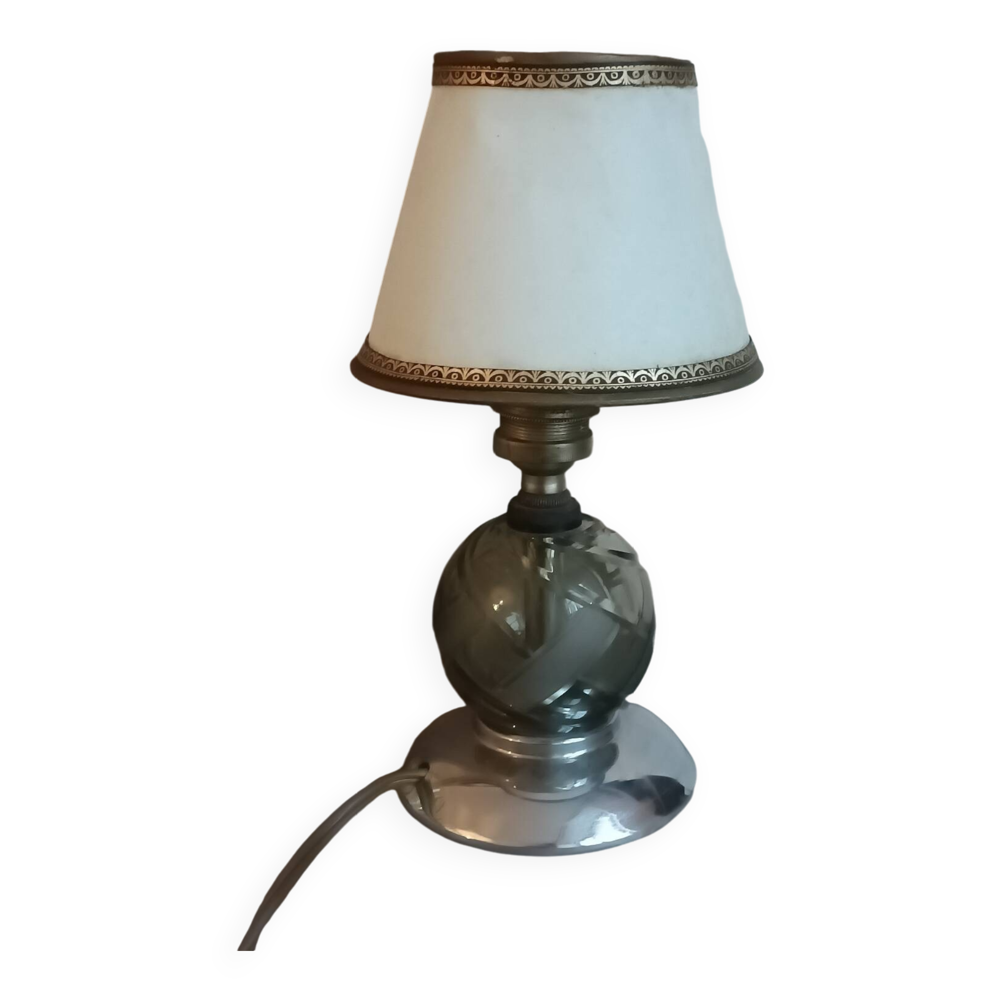 Petite lampe en cristal, art déco