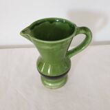 Green ceramic pitcher signed Longchamp - height 18.5cm