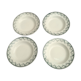4 Hollow plates Terre de Fer in Opaque Porcelain from Gien Collection Montigny