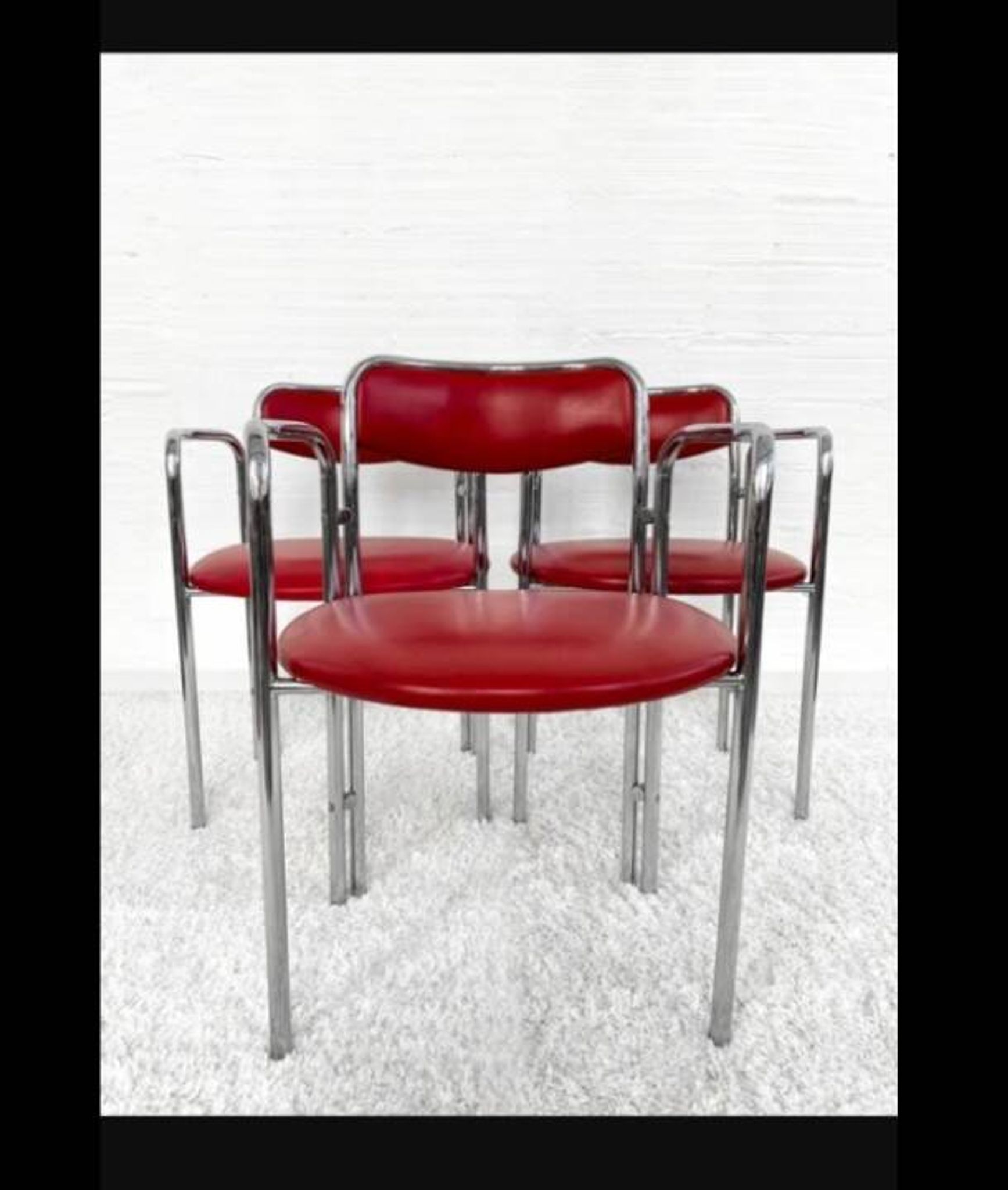 Ensemble de 4 chaises de salle à manger des années 50.