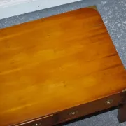Vintage Military Campaign Coffee Table in Yew Wood and Brass