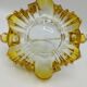 Vintage amber glass pocket basket with scoubidou handle – 1960s