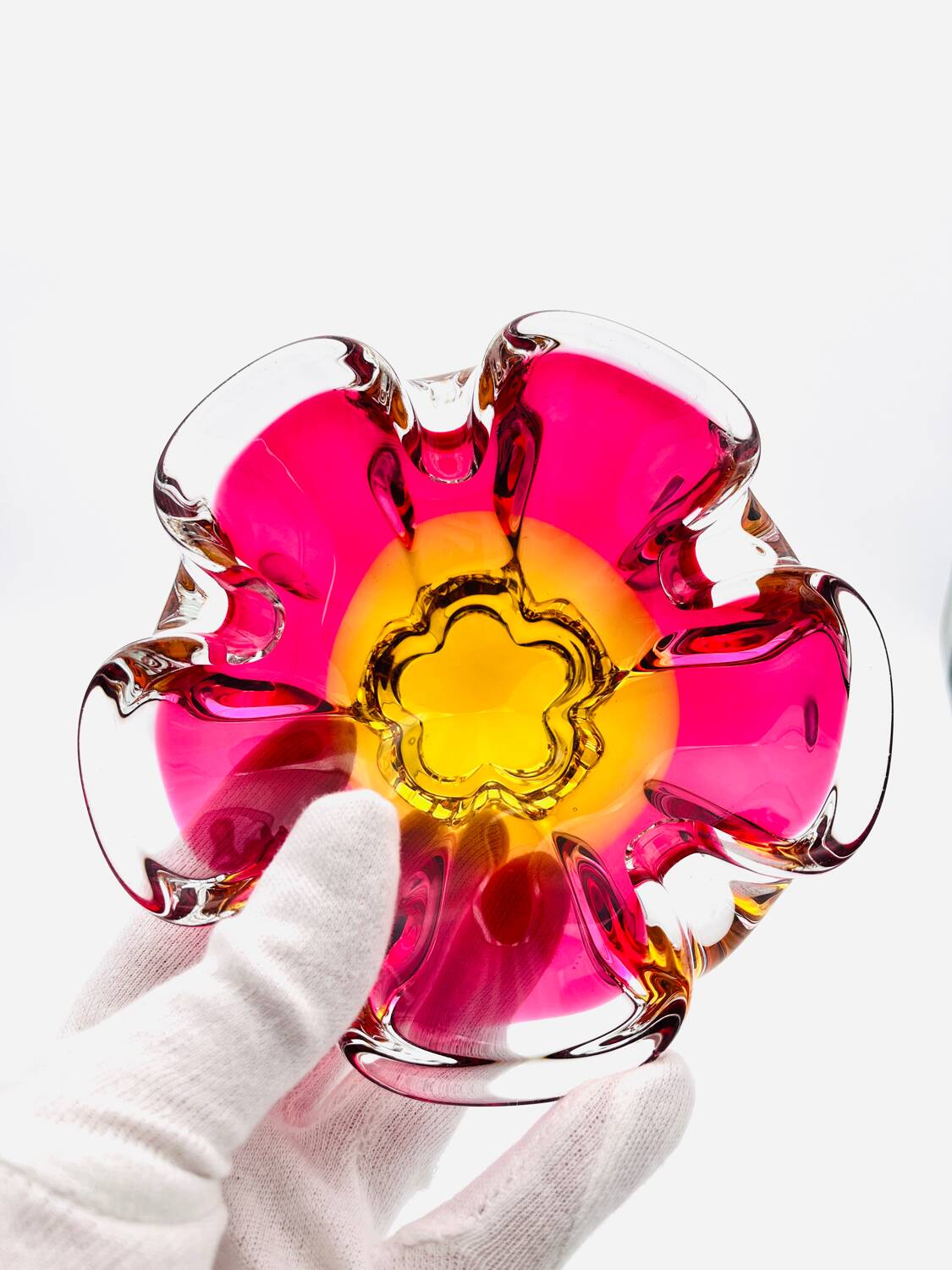 Sommerso Coupe Josef Hospodka - Bohemian Glass Art Design - Circa 60
