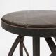 Industrial Black Metal Stool with Frame, France  1920s