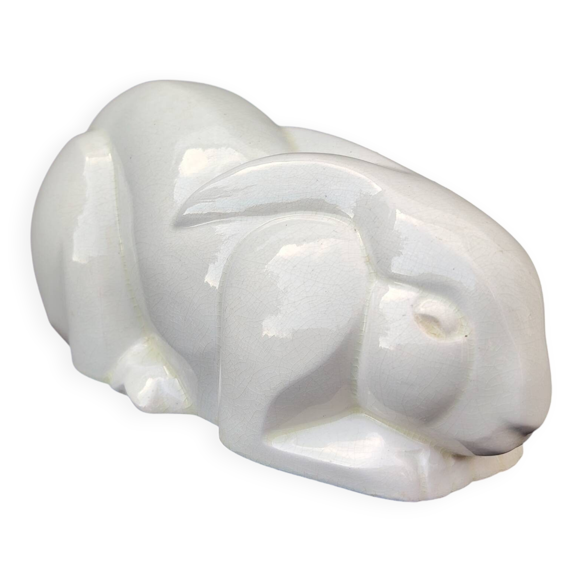 Cracked earthenware rabbit, Lemanceau, Saint Clément