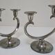 Pair of patinated tin candle holders design metawa holland 70s