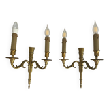 Lot de 2 appliques murales style Louis XV en bronze dorée