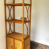 VINTAGE Bamboo Wicker Shelf
