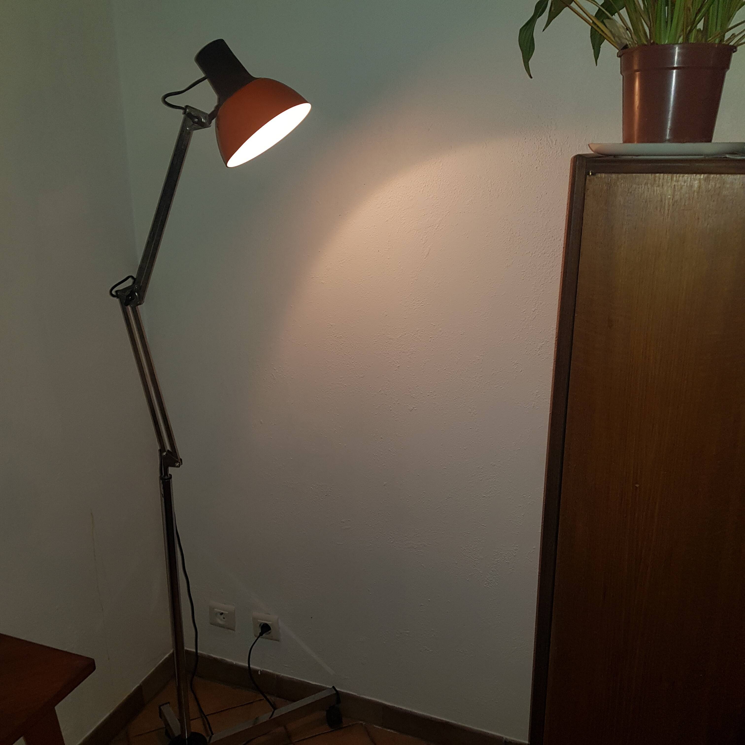Vintage floor lamp with wheels Lival p12