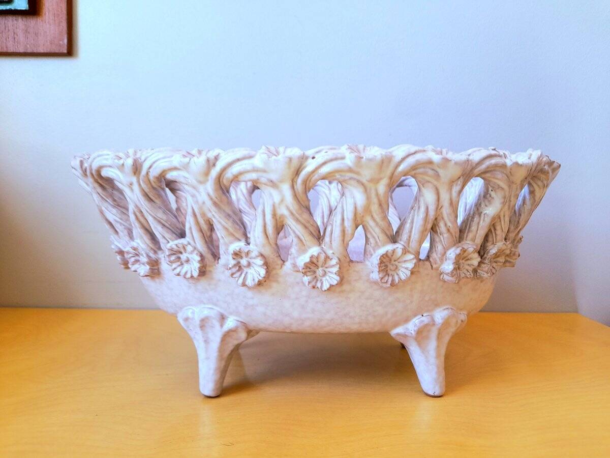 Natural Italian ceramic fruit bowl