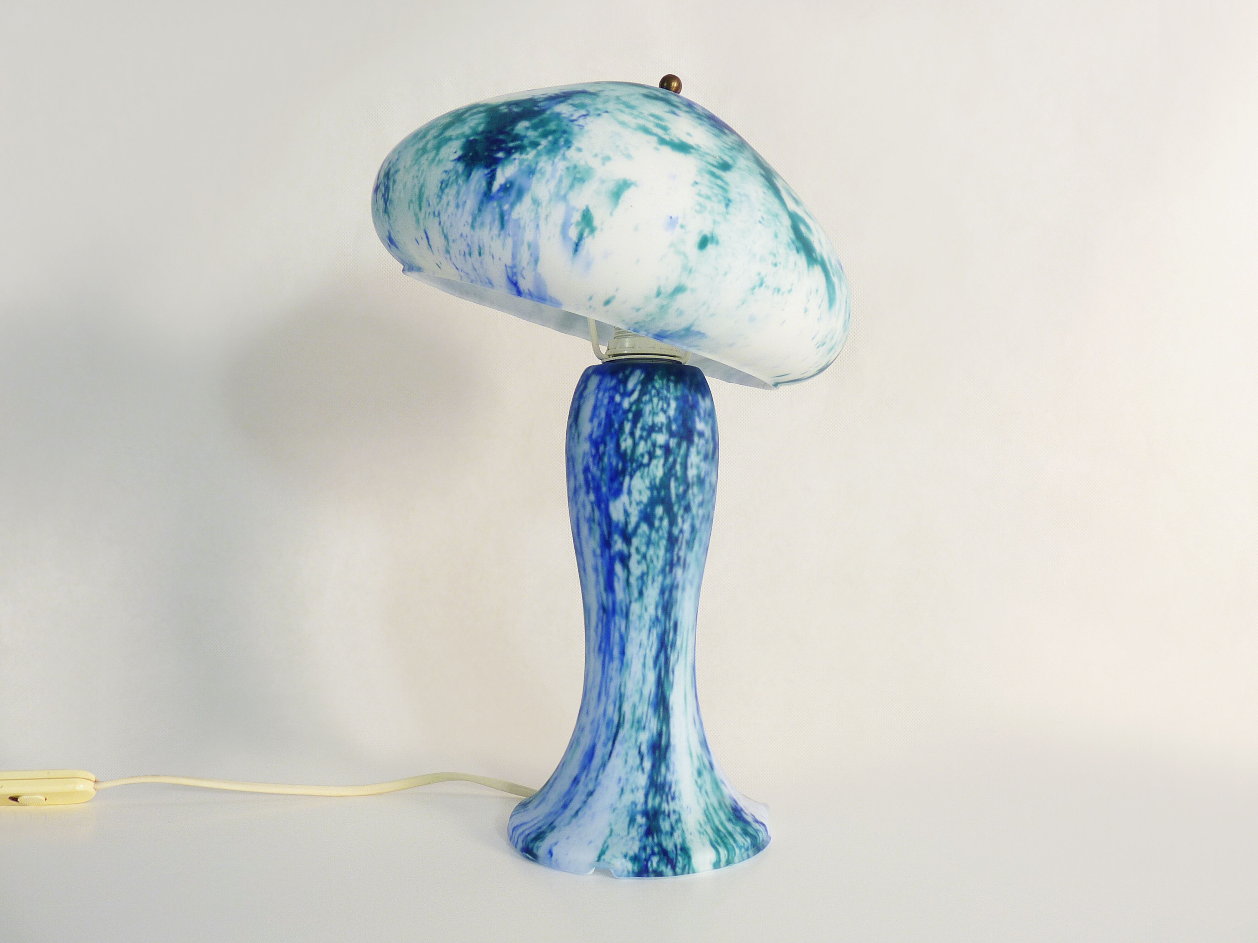 Glass paste mushroom lamp, swivel head, years 60