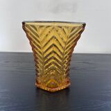 Octagonal amber vase