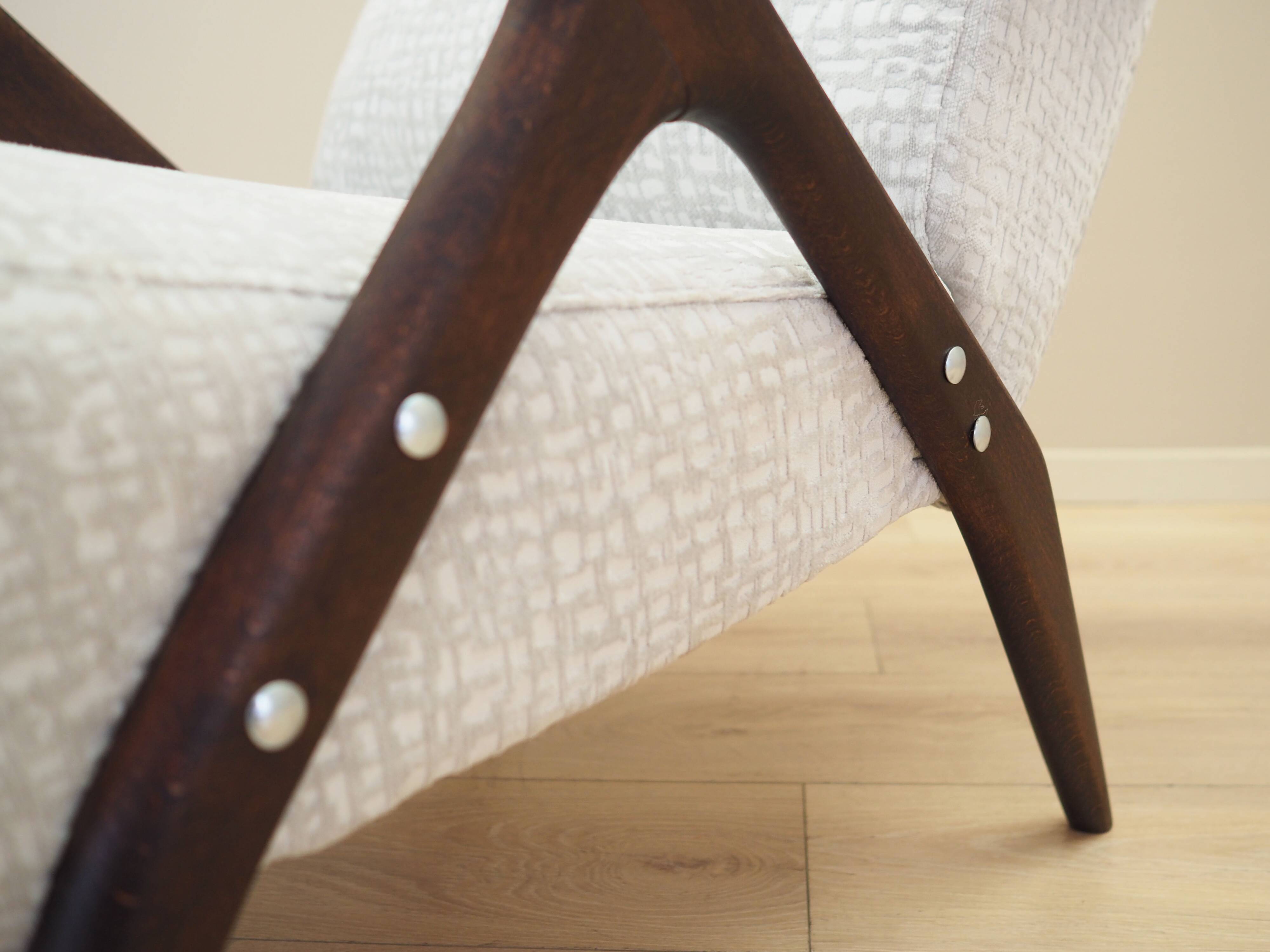 Beech armchair, Italian design, 1970s, production: Italy