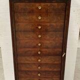 19th century mahogany and veneer cardboard or notary cabinet