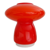 Red opaline saucer lamp