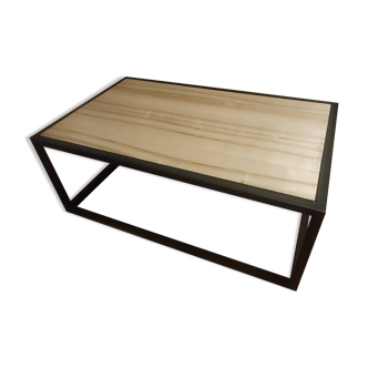 Table basse en bois et acier