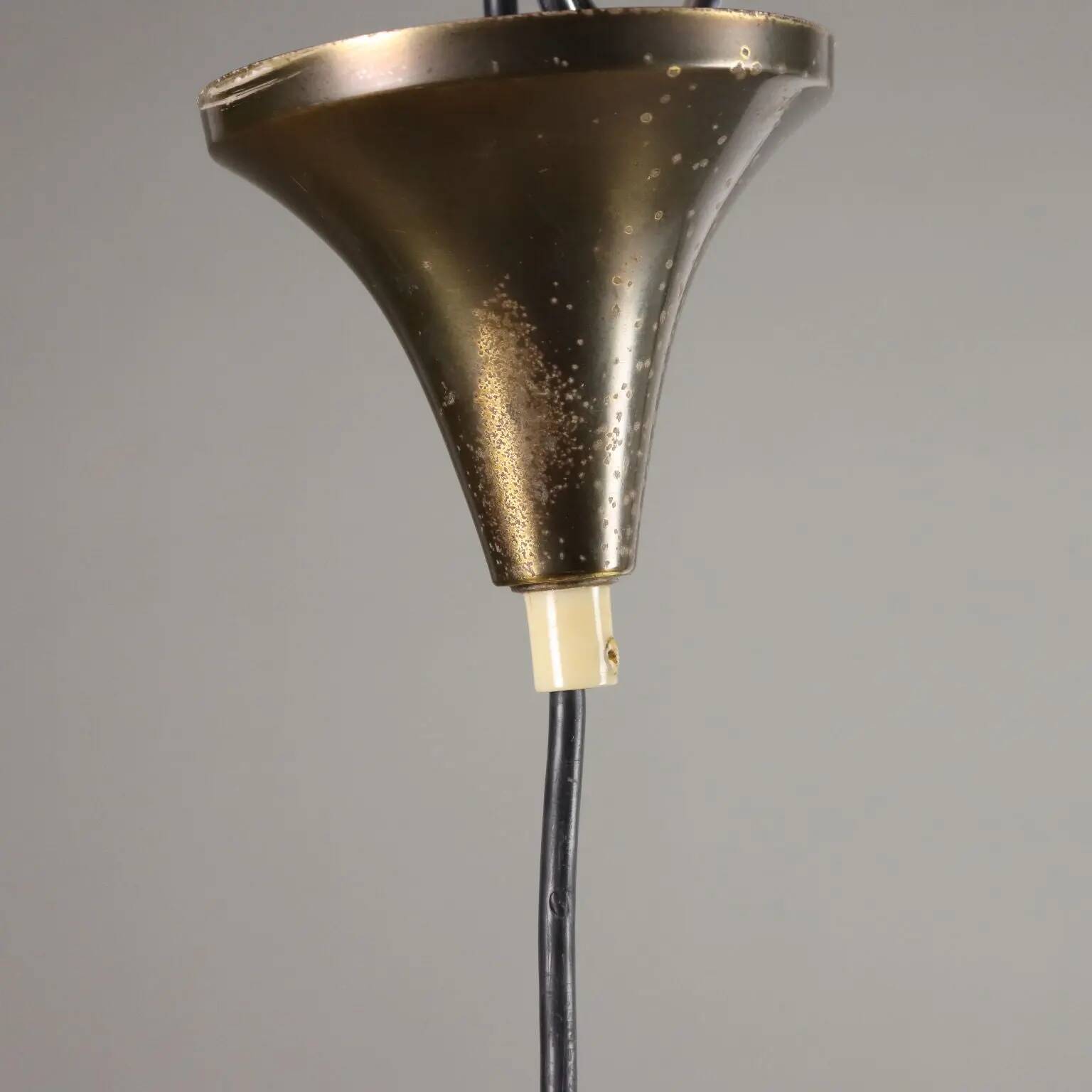 Vintage lamp in aluminium with brass plating, Italian made, 1960s.
