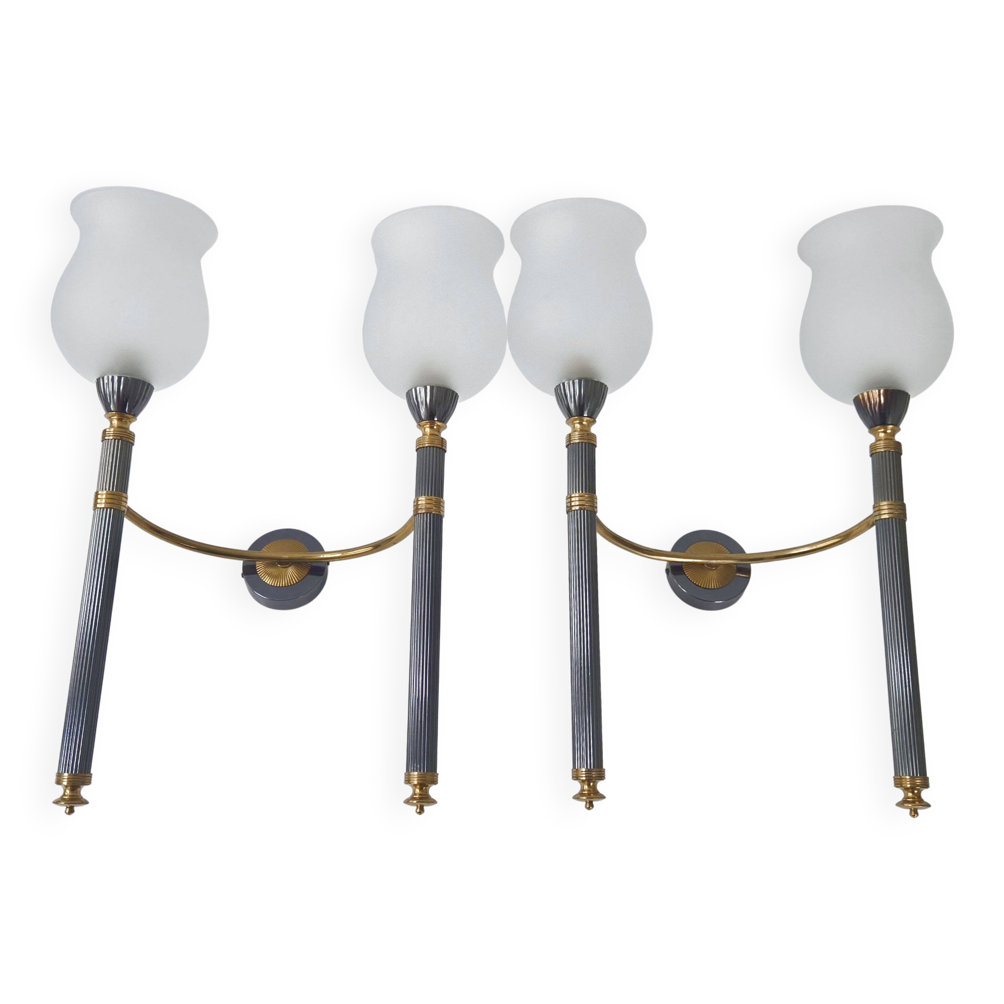 Pair of vintage 1950s torch wall lights