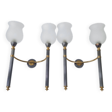 Pair of vintage 1950s torch wall lights