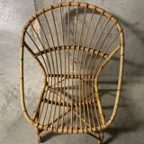 Pair of rattan armchairs