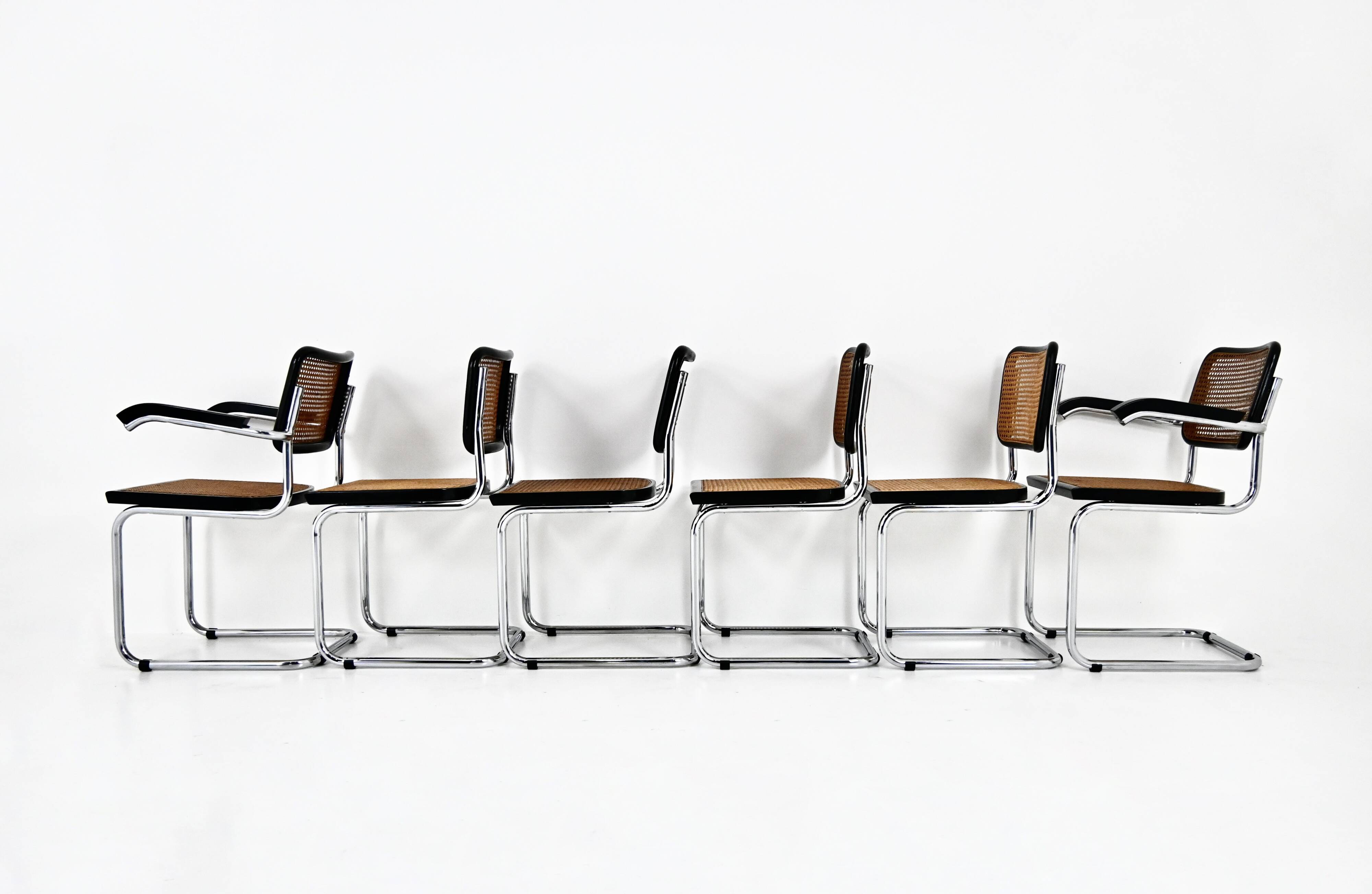 6 B32 style dining room chairs by Marcel Breuer