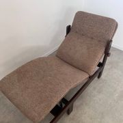 Old chaise longue wooden lounge chair Italian design from the 60s vintage