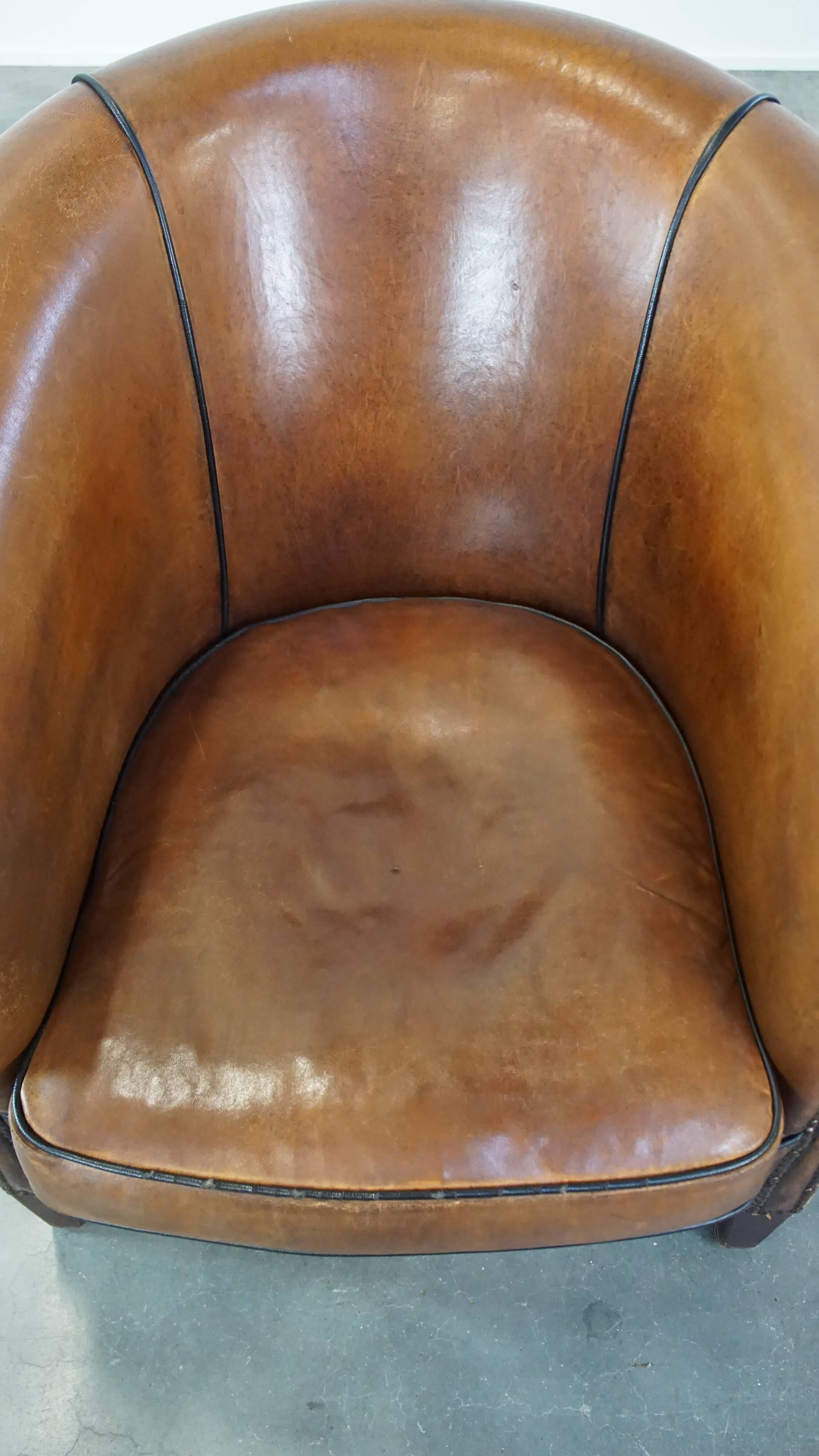 Sheep leather club armchair