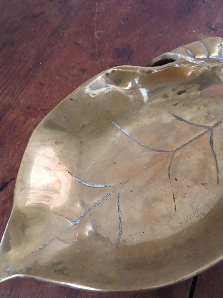 Large empty brass fruit pocket