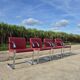 Set 4 - red chrome Brno armchair flat bar- Ludwig Mies vd Rohe bauhaus