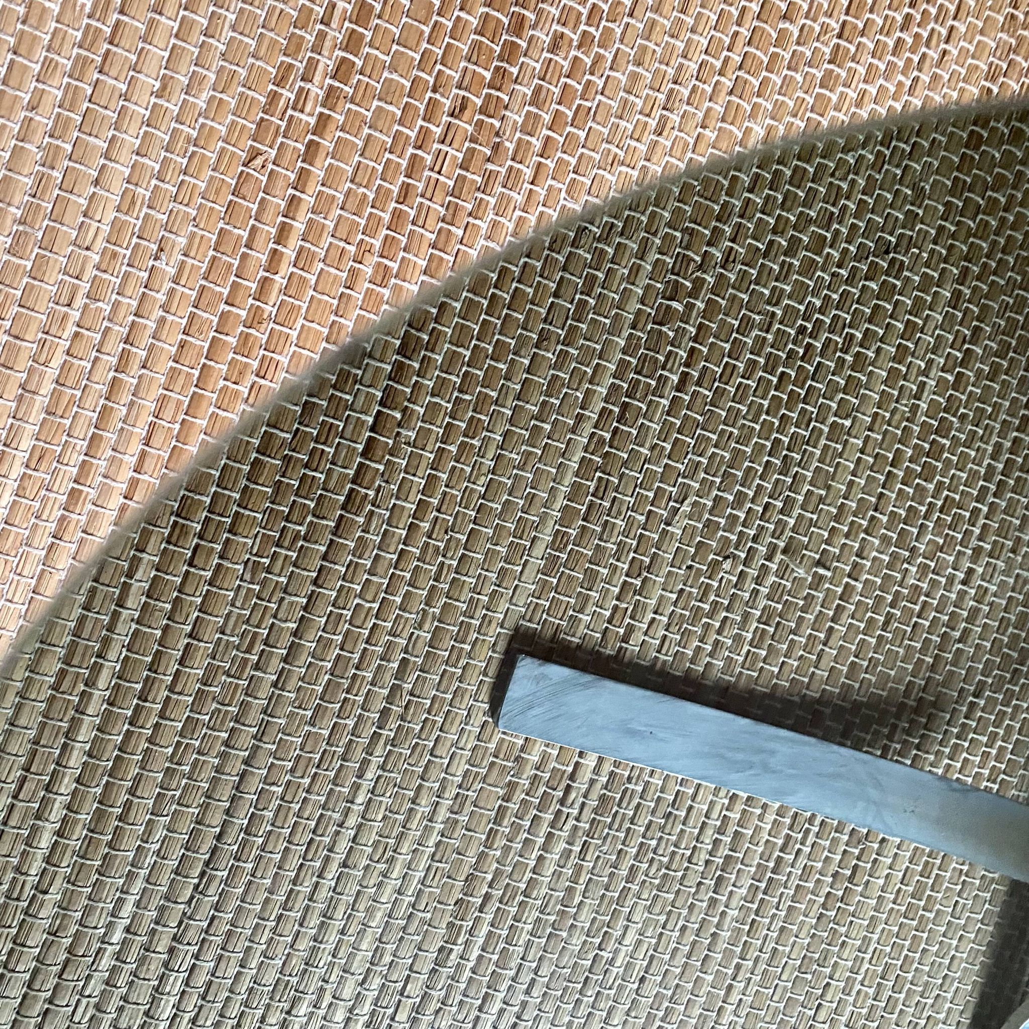 70s design coffee table in metal and smoked glass