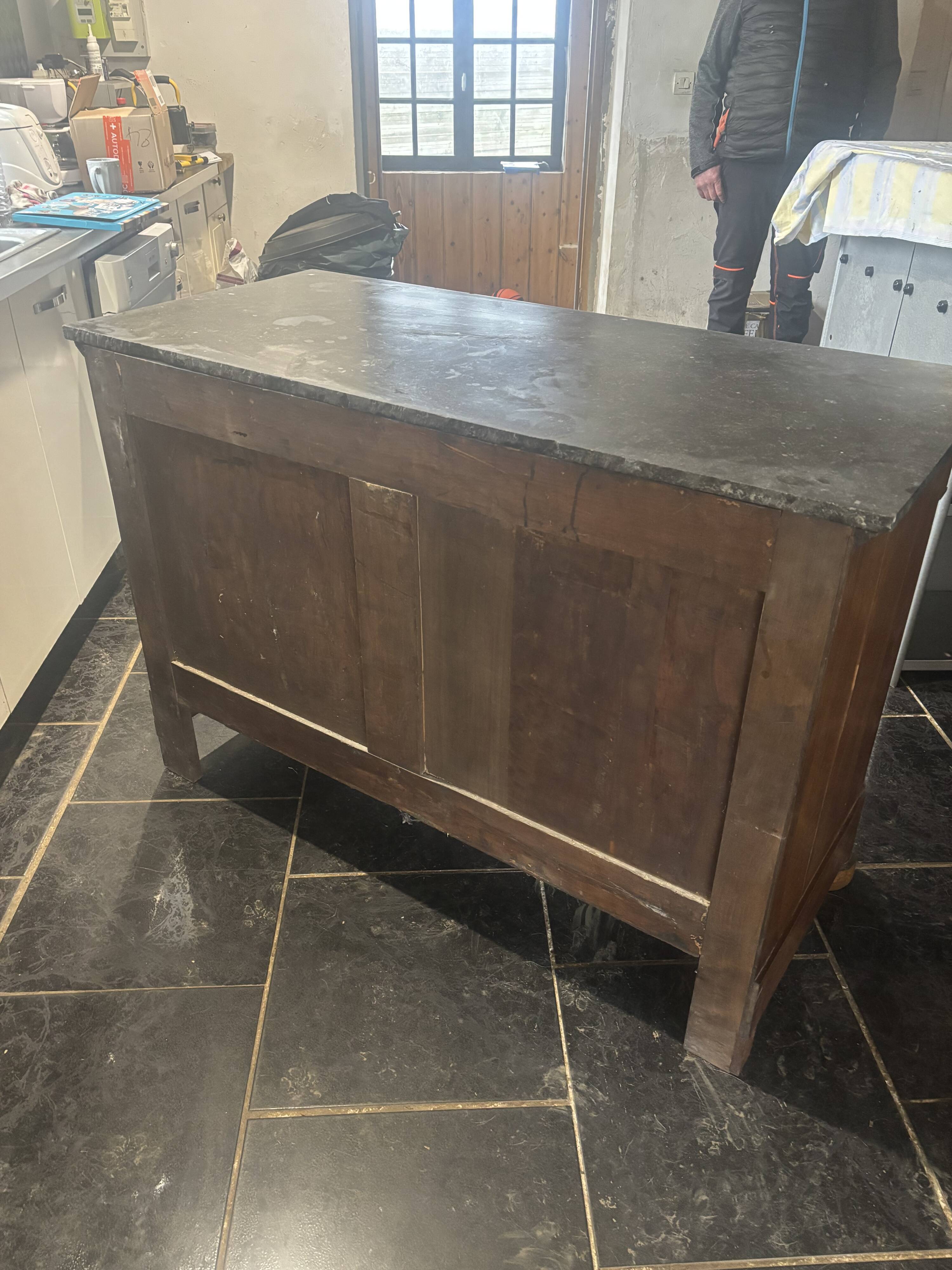 Buffet Empire early 19th century – Black stone top – Finished back