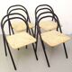 Four straw chairs from the 70s