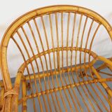 Set of 4 vintage rattan armchairs from the 60s