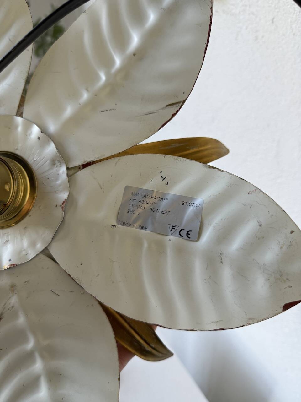 Pair of gold metal flower wall lights