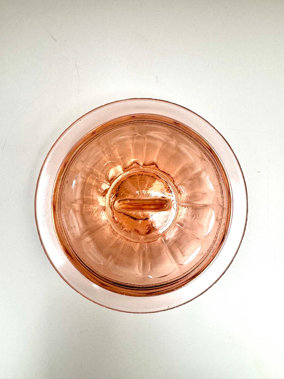 Set of two vintage pink glass boxes