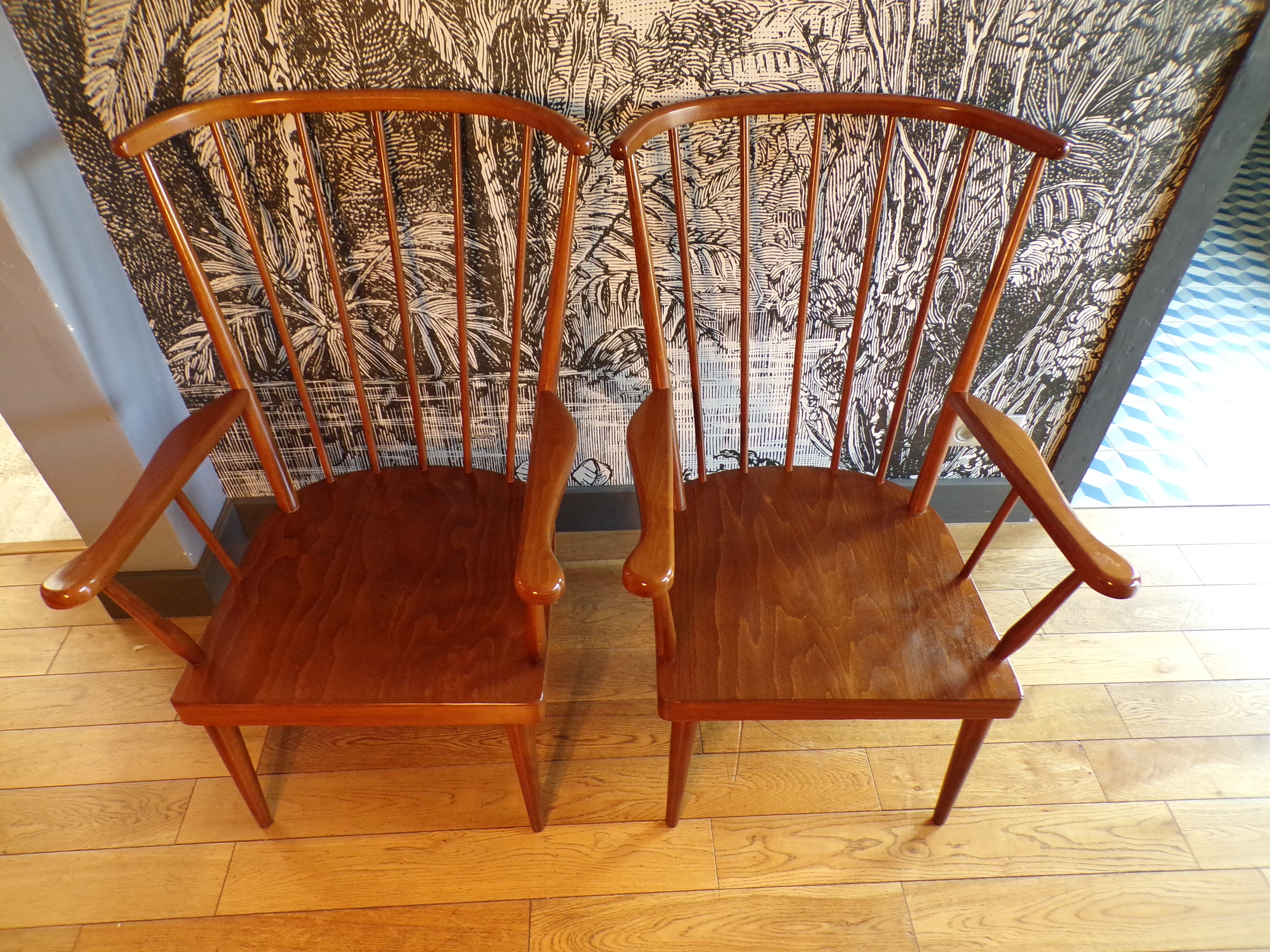 Pair of Baumann fan chairs