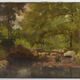 Ecole de barbizon "ruisseau dans un sous bois" signée et datée 1892